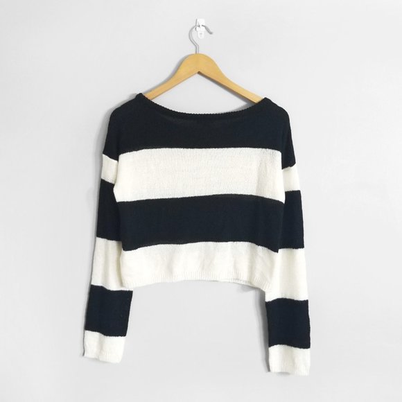 Wild Fable Black and White Striped Long Sleeve Top - Picture 2 of 7
